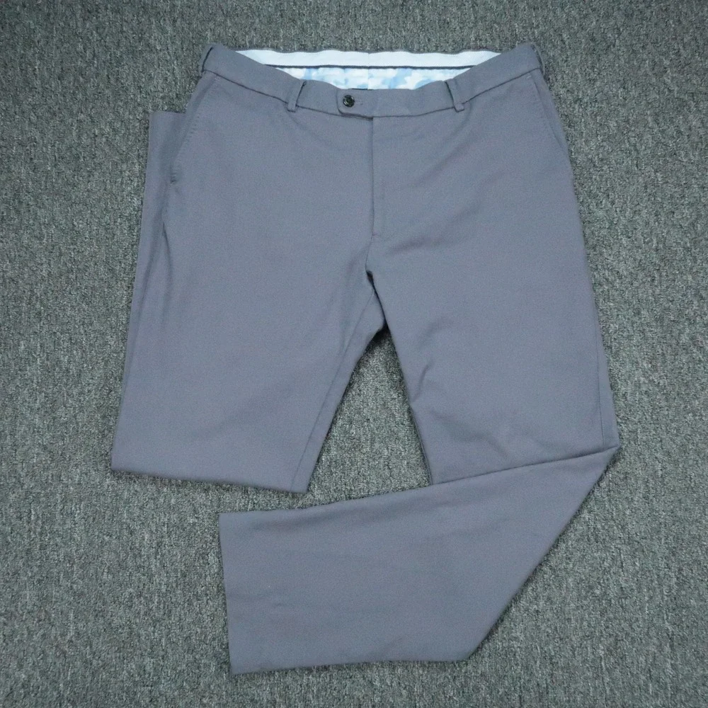 Peter Millar Pants Mens 36x32 Blue Gray Crown Sport Charlotte Trouser Golf Chino